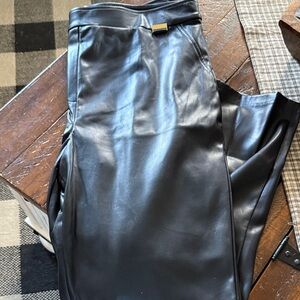 Halston Heritage Black Faux Leather Pants